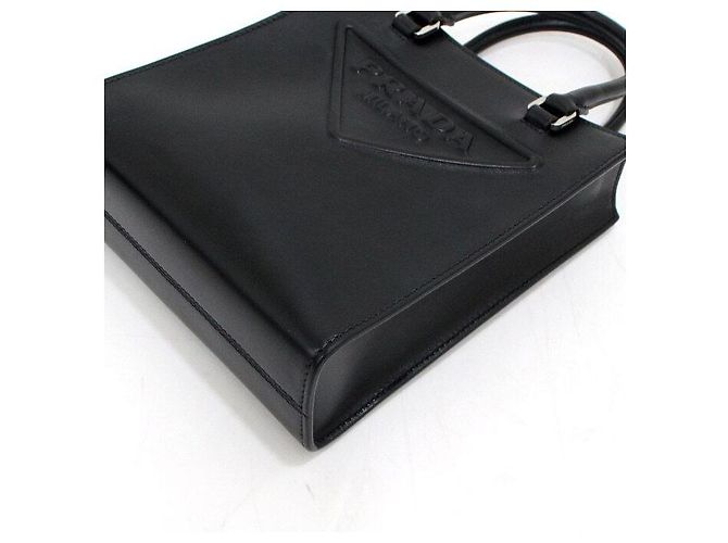Prada Mini borsa tote e borsa a tracolla con logo triangolare nero - vista 7