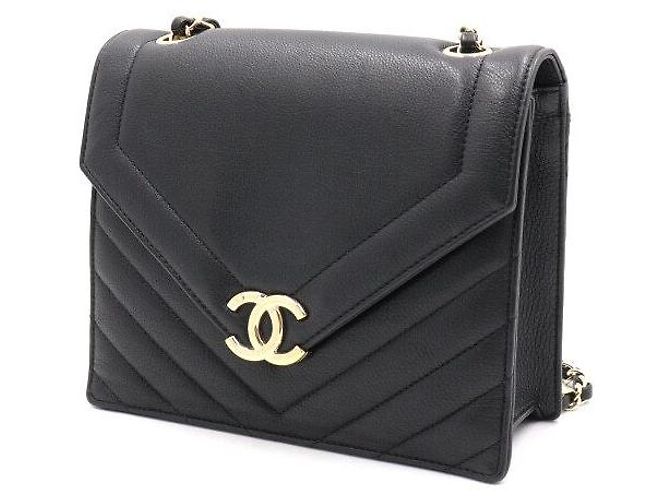 Chanel Borsa a tracolla e crossbody Medium con patta Chevron e catena Nero - vista 3