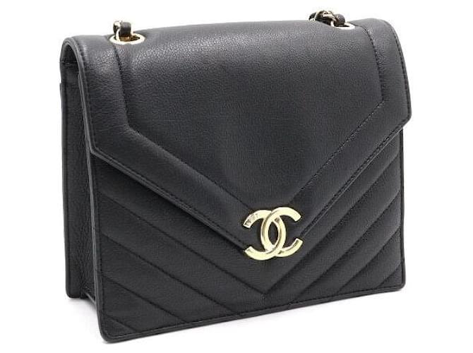 Chanel Borsa a tracolla e crossbody Medium con patta Chevron e catena Nero - vista 4