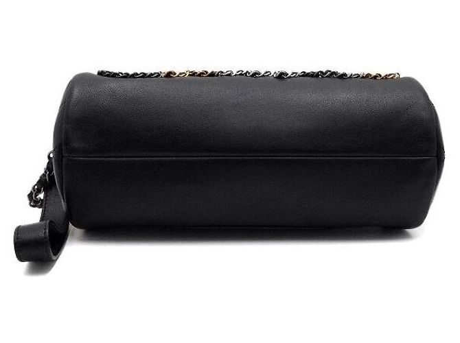 Chanel Borsa Bowling in pelle nera con logo e catena argentata Nero - vista 6