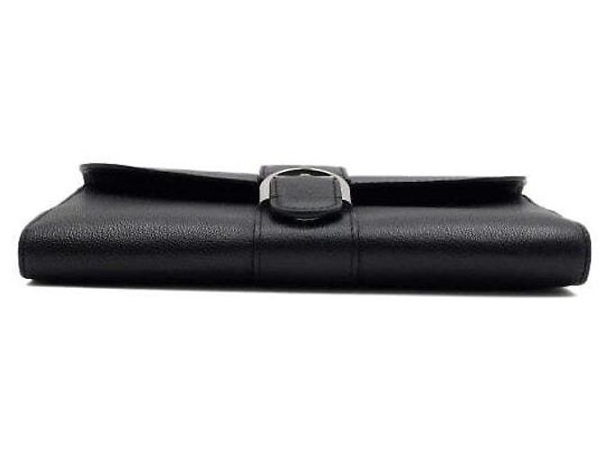 Delvaux Portafoglio Lungo Brillant in Vitello Rodeo Nero con Catena Argentata Crossbody - vista 8