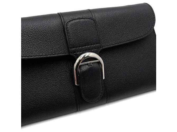 Delvaux Portafoglio Lungo Brillant in Vitello Rodeo Nero con Catena Argentata Crossbody - vista 9