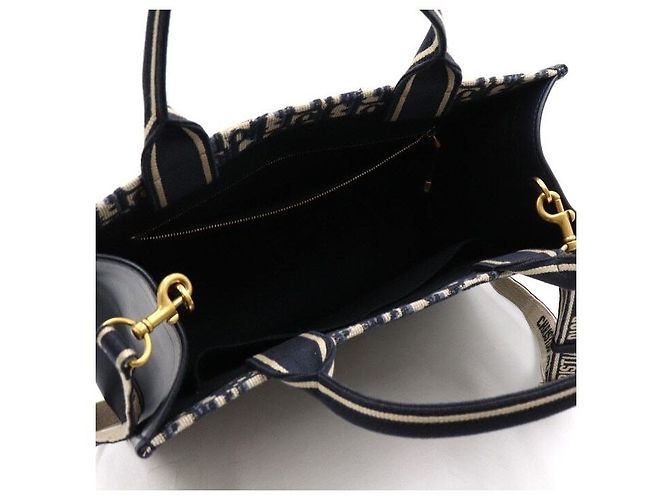 Dior Borsa Tote e Borsa a Tracolla Medium in Pelle Blue Oblique - vista 5