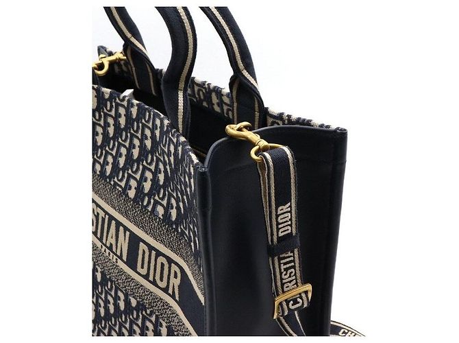 Dior Borsa Tote e Borsa a Tracolla Medium in Pelle Blue Oblique - vista 8