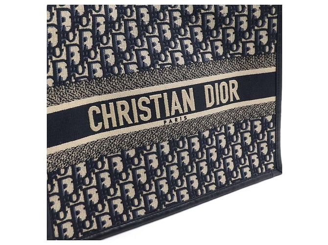 Dior Borsa Tote e Borsa a Tracolla Medium in Pelle Blue Oblique - vista 9