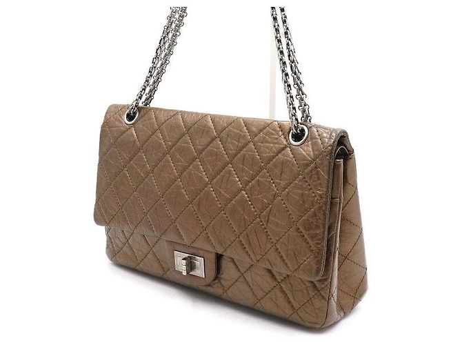 Chanel Vintage Schultertasche mit Silberkette Braun - Ansicht 2