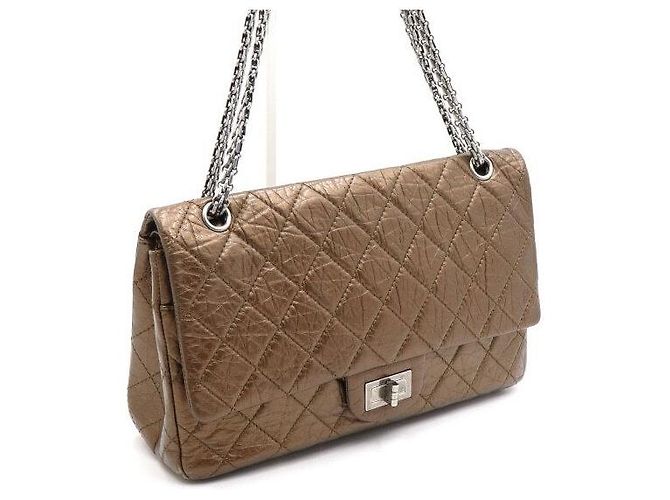 Chanel Vintage Schultertasche mit Silberkette Braun - Ansicht 3
