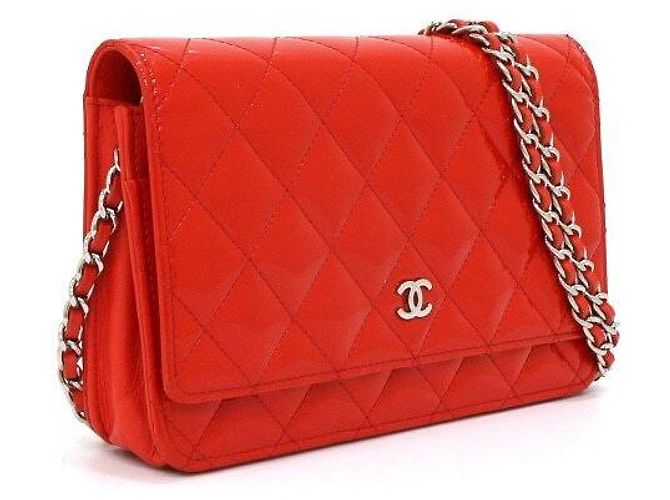 Chanel Borsa a tracolla WOC in vernice rossa Rosso - vista 3