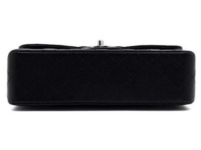Chanel Borsa a tracolla Classic Small Flap CC in pelle caviar nera con catena argentata Nero - vista 10