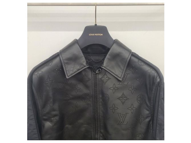 Louis Vuitton Mixed Leather Bomber Black - view 6