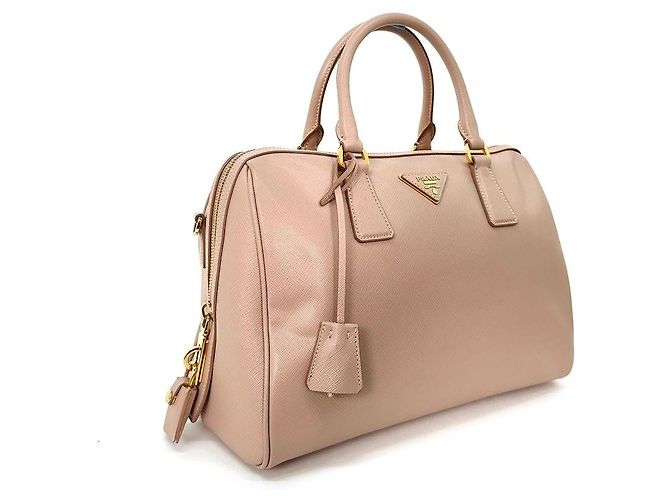 Prada Borsa Tote Saffiano Lux Cameo Beige Arancione - vista 3