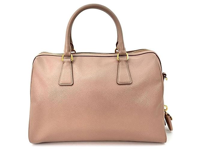Prada Borsa Tote Saffiano Lux Cameo Beige Arancione - vista 4