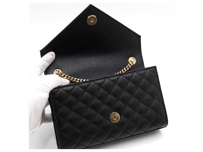 Saint Laurent Monogram Quilted Envelope Gold Chain Schultertasche und Crossbody-Bag - Ansicht 7