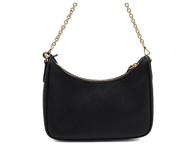 Prada Sac Hobo Multi Re-Edition en Saffiano Noir avec Chaîne Dorée, Sac à Épaule et Bandoulière - vue 4
