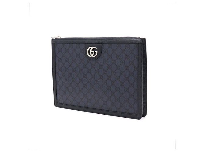 Gucci Clutch Portfolio GG Navy Unisex - vista 2