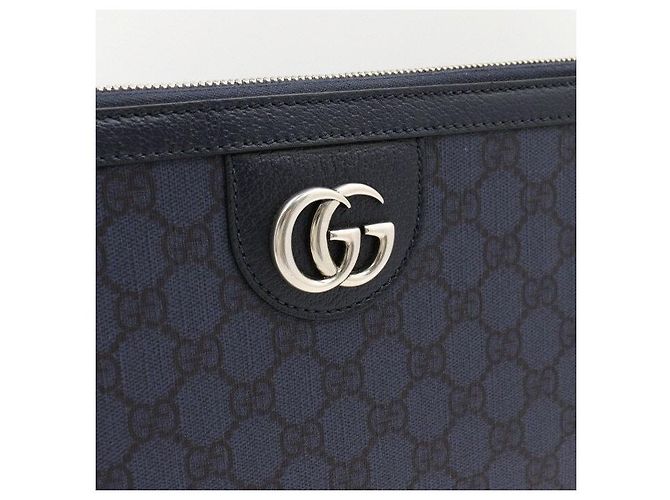 Gucci Clutch Portfolio GG Navy Unisex - vista 4