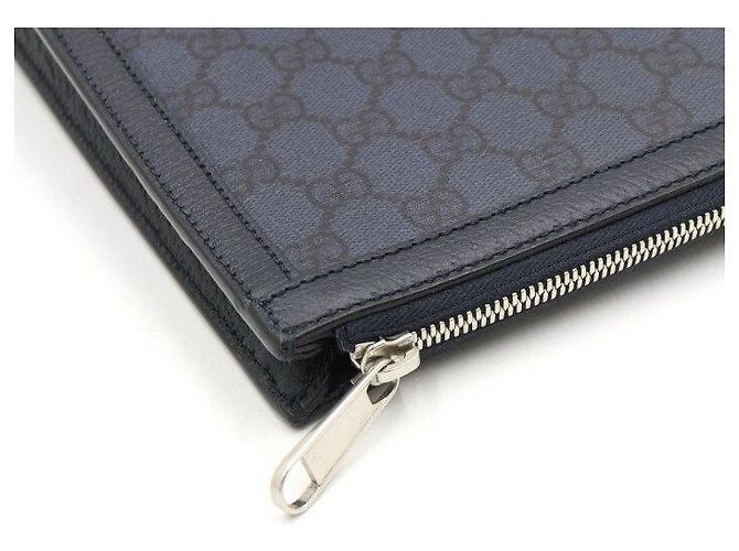 Gucci Clutch Portfolio GG Navy Unisex - vista 5
