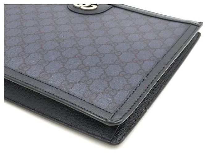 Gucci Clutch Portfolio GG Navy Unisex - vista 8