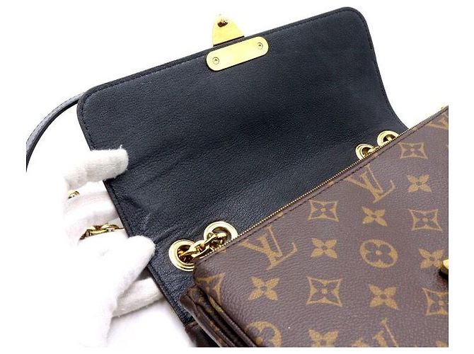 Louis Vuitton Borsa a tracolla e crossbody Marceau in Monogram Canvas con catena dorata Nero - vista 5