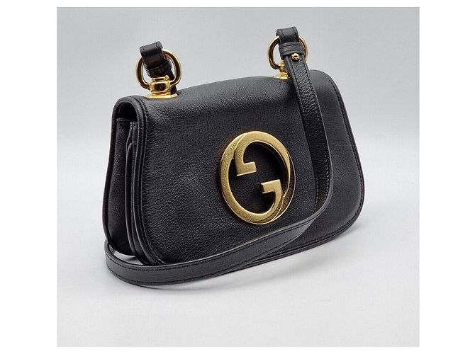 Gucci Borsa a tracolla Blondie in vitello nero con catena dorata - vista 4