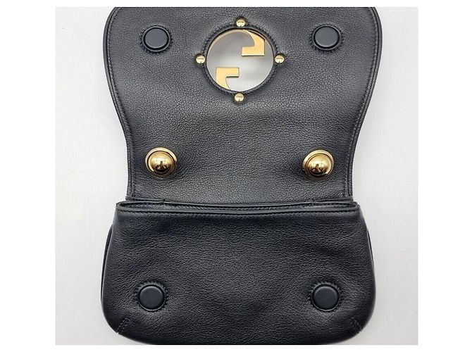 Gucci Borsa a tracolla Blondie in vitello nero con catena dorata - vista 7