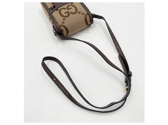 Gucci Jumbo GG Shoulder Bag Brown Beige - vista 6