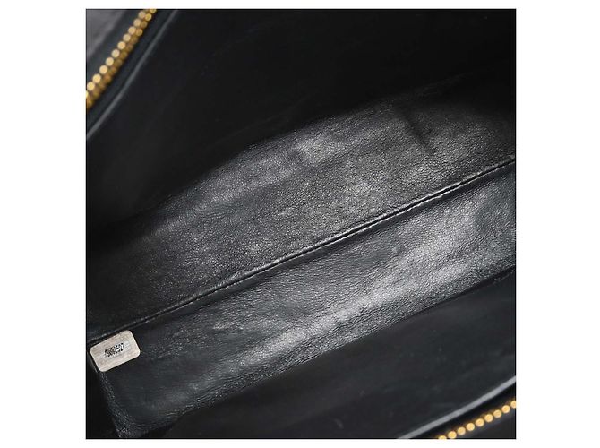Chanel Vintage Chain Tote Quilted Lambskin Medium Nero - vista 3