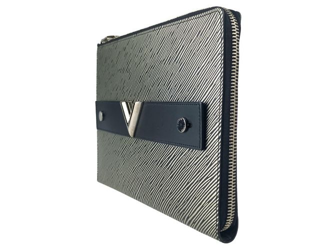 Borsa a Pochette Louis Vuitton Pochette Platte M62092 Epi Platine - vista 2