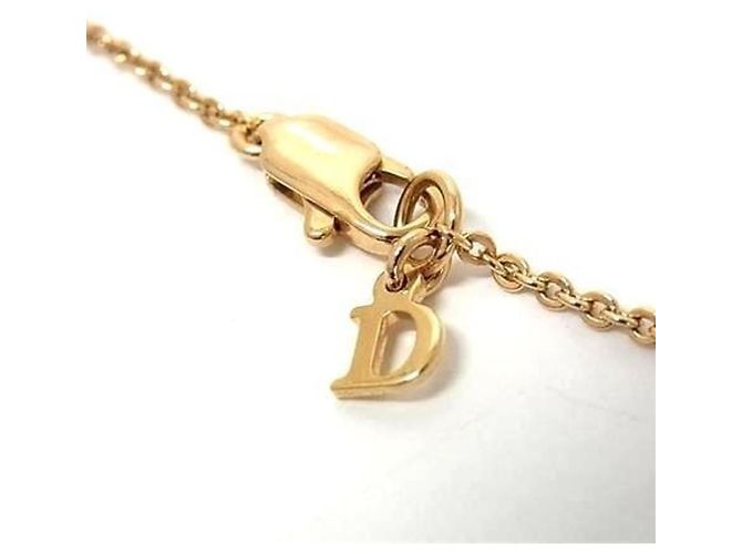 Collana Christian Dior in metallo dorato e strass D'oro - vista 3