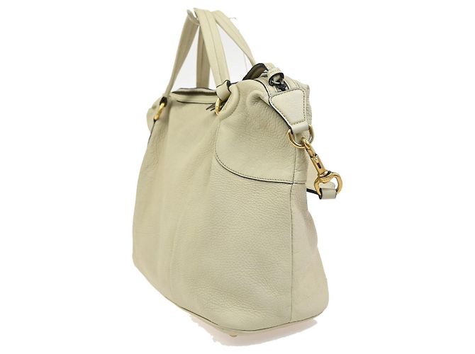 Sac Satchel Gucci en Twill et Cuir Blanc - vue 4