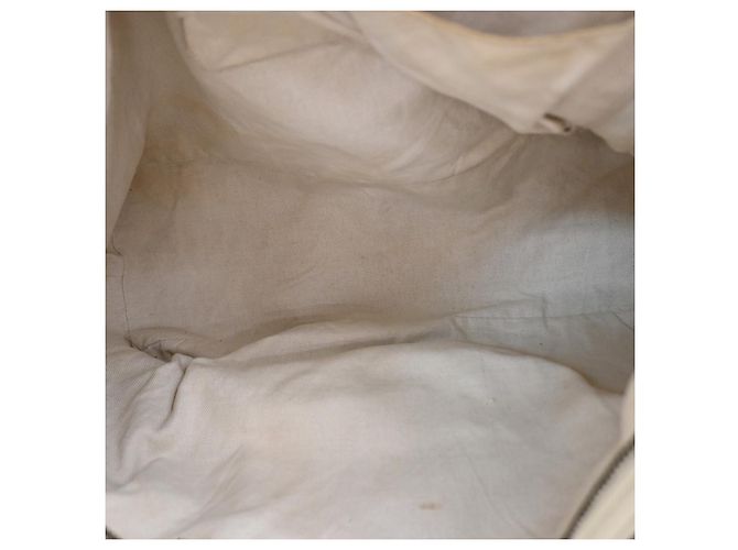 Sac Satchel Gucci en Twill et Cuir Blanc - vue 5