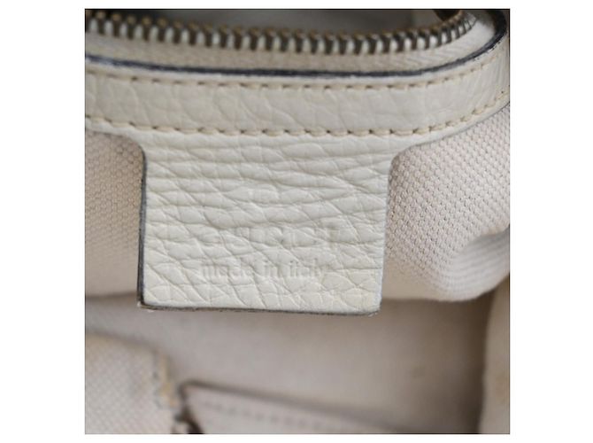 Sac Satchel Gucci en Twill et Cuir Blanc - vue 6