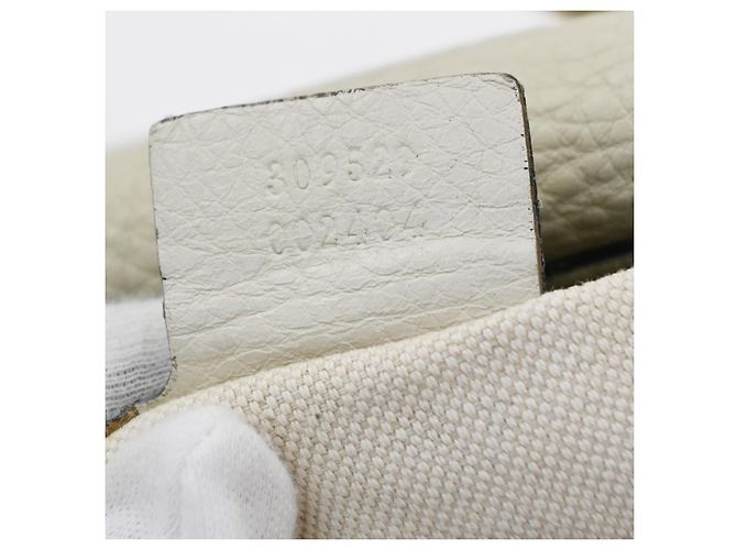Sac Satchel Gucci en Twill et Cuir Blanc - vue 7