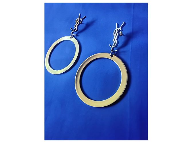 Orecchini a cerchio Saint Laurent con monogramma YSL tono oro D'oro - vista 10