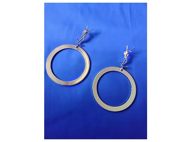 Orecchini a cerchio Saint Laurent con monogramma YSL tono oro D'oro - vista 11
