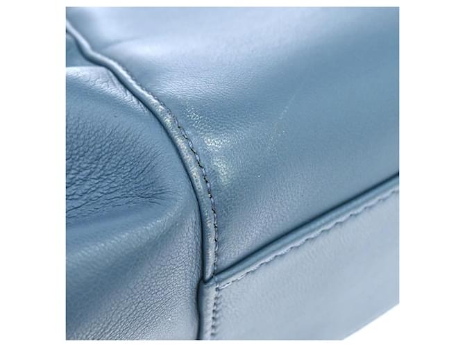 Fendi Peekaboo Leather Mini Blu - vista 6