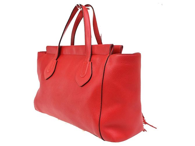 Gucci Lady Tassel Top Handle Leather Medium Rosso - vista 4