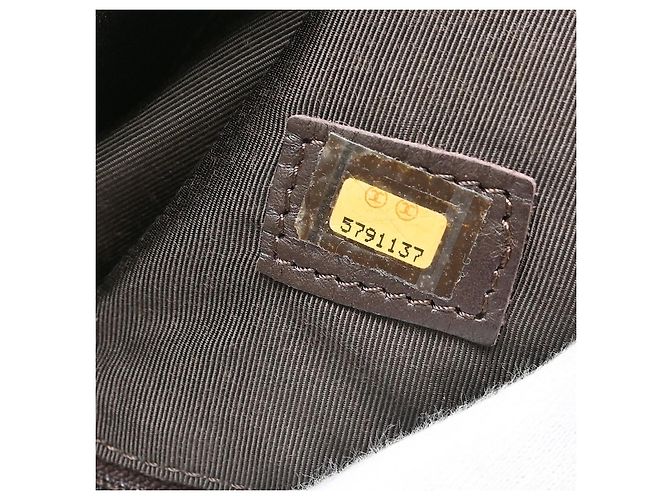 Chanel Vintage Logo Flap Messenger Lambskin Small Marrone - vista 5