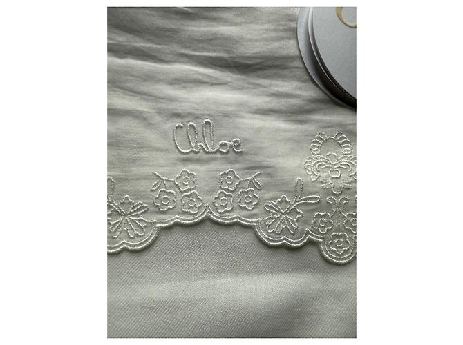 Saco de dormir Chloé en algodón blanco con bordados - vista 3