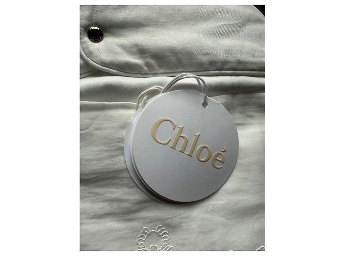 Saco de dormir Chloé en algodón blanco con bordados - vista 5
