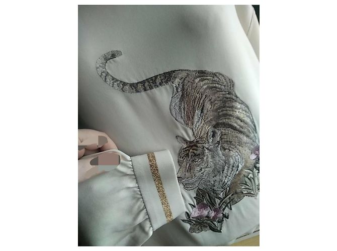 Stella Mc Cartney Stella McCartney Oversized Sweatshirt mit Tiger-Stickerei (Made in Italy) Beige - Ansicht 3