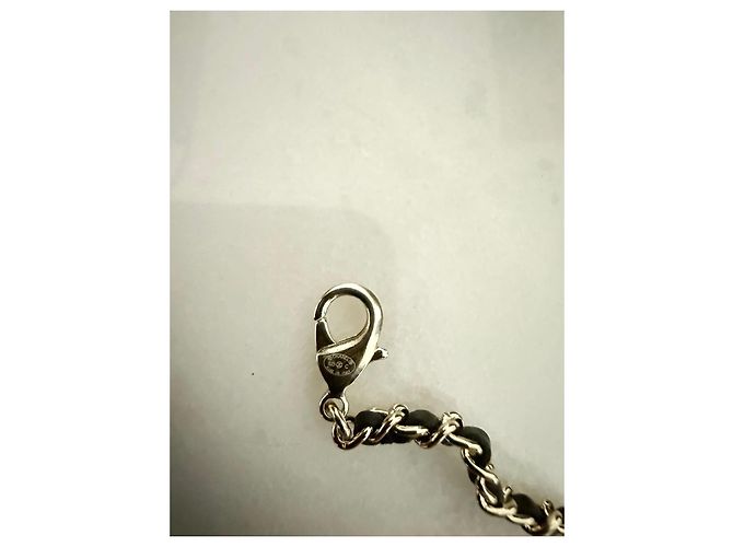 Collana Choker Chanel Logo CC Dorata e Nera Nero Gold hardware - vista 8