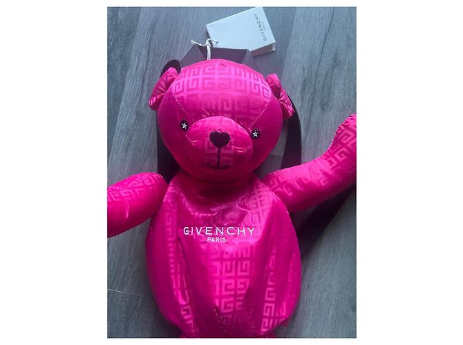 Givenchy pink plush bear backpack - view 3