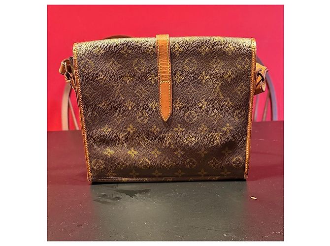 Louis Vuitton Vintage Sac Serviette Crossbody Bag Marrone Monogramma - vista 2
