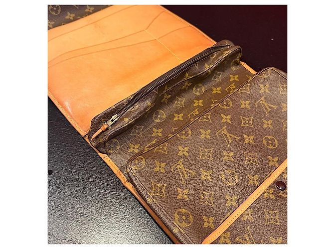 Louis Vuitton Vintage Sac Serviette Crossbody Bag Marrone Monogramma - vista 5