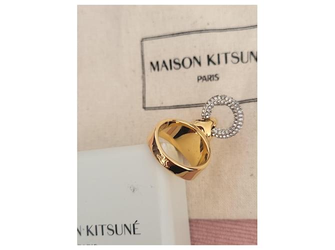 Kitsune Anello a forma di volpe e cristalli D'oro - vista 7