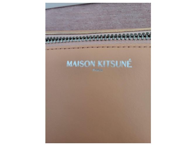 Kitsune Pale pink leather wallet with shoulder strap - view 3