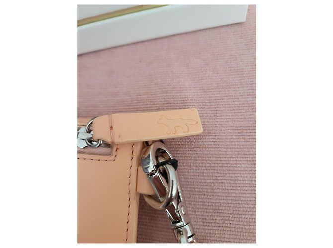 Kitsune Pale pink leather wallet with shoulder strap - view 4