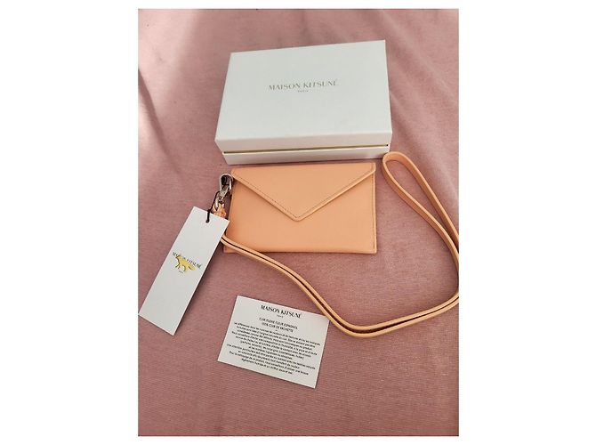 Kitsune Pale pink leather wallet with shoulder strap - view 5