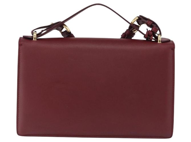 Salvatore Ferragamo Aileen Leather Mini Bordò - vista 2